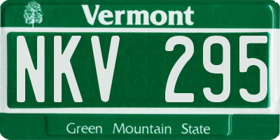 VT license plate NKV295