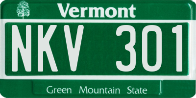 VT license plate NKV301