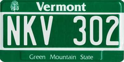 VT license plate NKV302