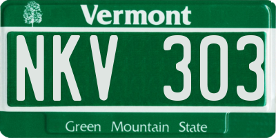VT license plate NKV303