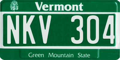 VT license plate NKV304