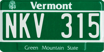 VT license plate NKV315
