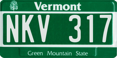 VT license plate NKV317