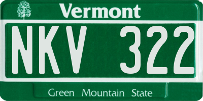 VT license plate NKV322