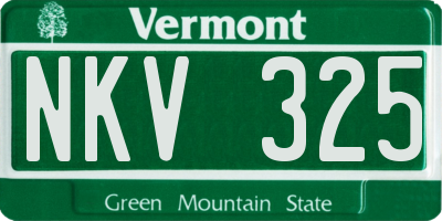 VT license plate NKV325