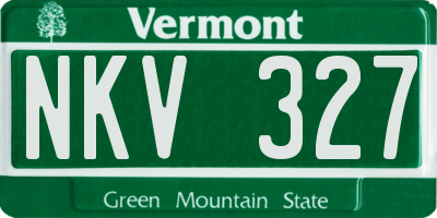 VT license plate NKV327