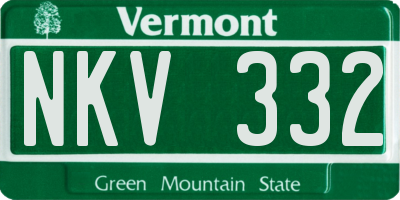 VT license plate NKV332