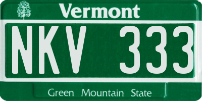 VT license plate NKV333
