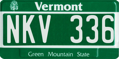 VT license plate NKV336
