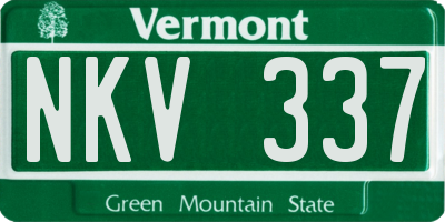 VT license plate NKV337