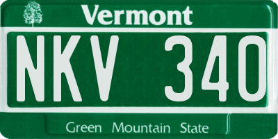 VT license plate NKV340