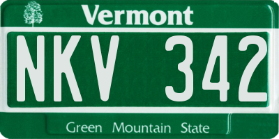 VT license plate NKV342