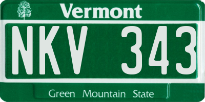 VT license plate NKV343