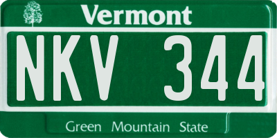 VT license plate NKV344