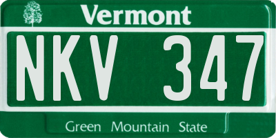 VT license plate NKV347