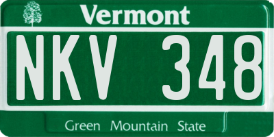 VT license plate NKV348