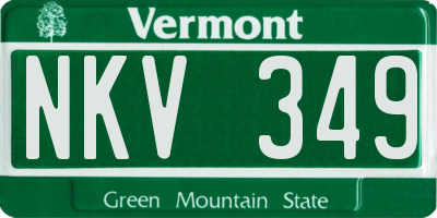 VT license plate NKV349