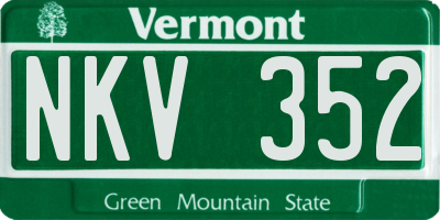 VT license plate NKV352
