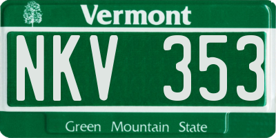 VT license plate NKV353