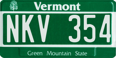 VT license plate NKV354