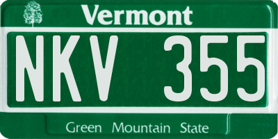 VT license plate NKV355