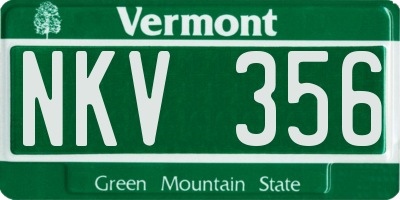 VT license plate NKV356