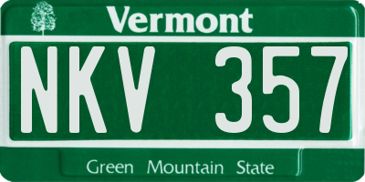 VT license plate NKV357