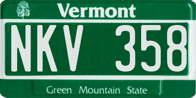 VT license plate NKV358