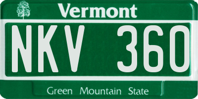 VT license plate NKV360