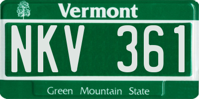 VT license plate NKV361