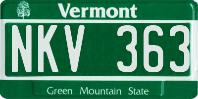 VT license plate NKV363