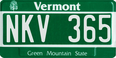 VT license plate NKV365