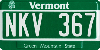 VT license plate NKV367