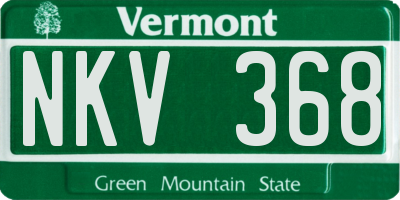 VT license plate NKV368