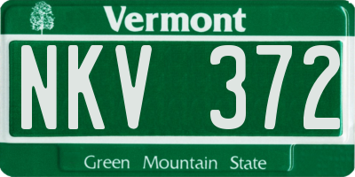VT license plate NKV372