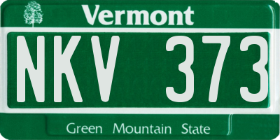 VT license plate NKV373