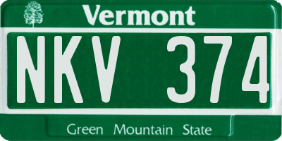 VT license plate NKV374