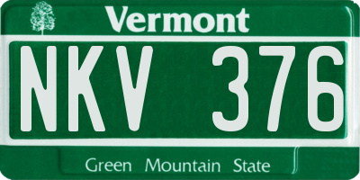 VT license plate NKV376