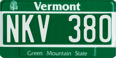 VT license plate NKV380