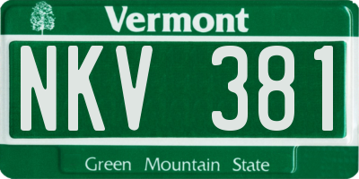 VT license plate NKV381