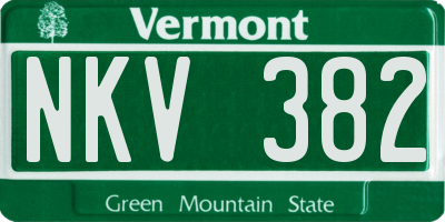 VT license plate NKV382