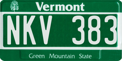 VT license plate NKV383