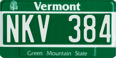 VT license plate NKV384