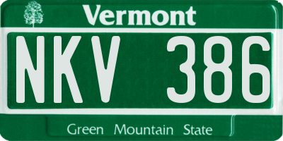 VT license plate NKV386