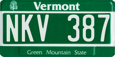 VT license plate NKV387