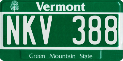 VT license plate NKV388