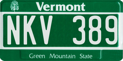 VT license plate NKV389