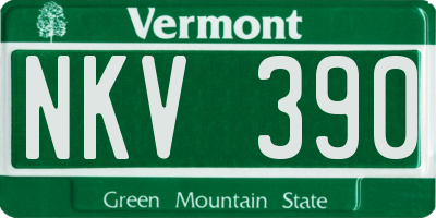 VT license plate NKV390