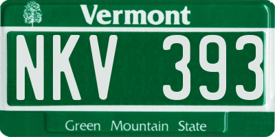 VT license plate NKV393