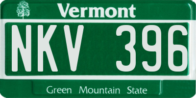 VT license plate NKV396